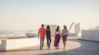Vista costera urbana de Mar del Plata